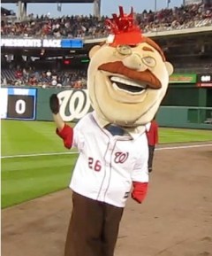 Nationals racing president Teddy Roosevelt wears a royal wedding guest hat