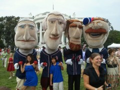 The Washington Nationals Racing Presidents visit the White House