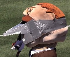 Washington Nationals Racing President Teddy Roosevelt dons a Shark mask for Shark Week