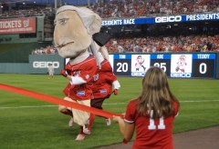 George Washington wins the Washington Nationals Presidents Race