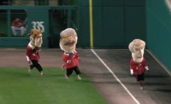 Nationals racing president Teddy Roosevelt cuts the outfield corner