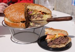 The Washington Nationals have introduced an 8 pound burger called the StrasBurger (8 pounds including toppings and fries)