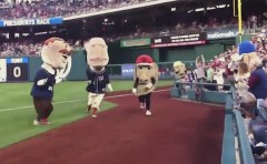 Racing presidents  Teddy Roosevelt sees Potato Pete pierogies Nationals Park