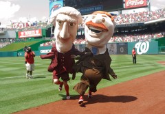 Nationals Presidents race Thomas Jefferson Cheats Shoves Teddy Roosevelt