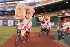 Nationals Presidents race on tandem bikes for 2