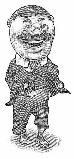 Teddy Roosevelt Racing President dot drawing from page A1 of the Wall Street Journal, September 29, 2012