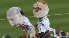 George Washington dives for the finish line