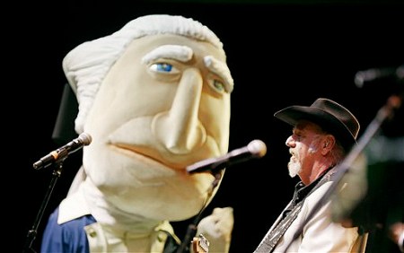 George Washington at the Black Tie and Boots Inaugural Ball with Ray Benson of Asleep at the Wheel