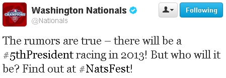 Nationals 5th racing president Twitter