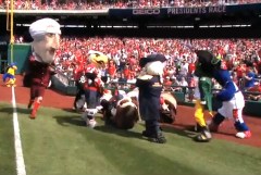 Mascots visit Nationals Park presidents race Visiting Mascots