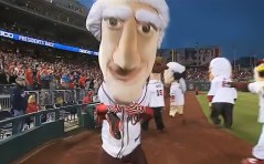 Thomas Jefferson Sits Nationals Presidents Race Shoes on fire