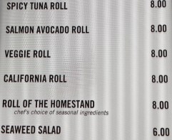 Nationals Park Sushi Menu - South Capitol Sushi - Washington Nationals Stadium Food