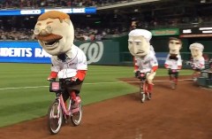 Presidents race capital bikeshare Teddy wins on bicycle