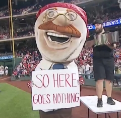 Teddy Roosevelt ALS Ice Bucket Challenge Washington Nationals Racing Presidents