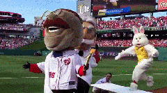 Easter Bunny tackles racing president Teddy Roosevelt Nationals Slo Mo GIF