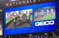 Nationals Throwback presidents race scoreboard
