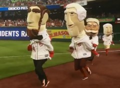 Abe Lincoln taunts Nationals racing presidents