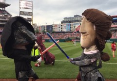 Nationals Star Wars Day racing presidents lightsaber battle