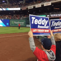 Washington Nationals Teddy Roosevelt Racing Presidents Race Signs